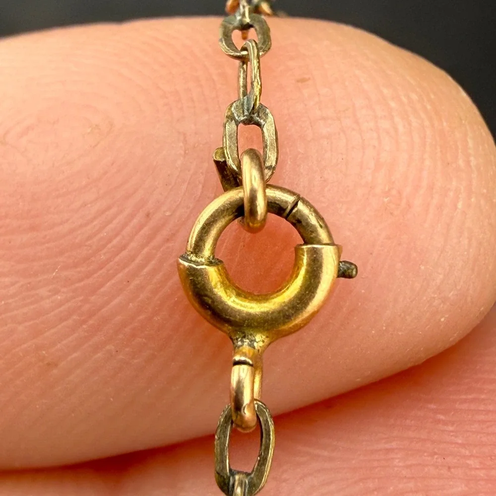 Vintage Heart Locket Necklace Gold Filled Horseshoe Engraved Luck  13in Biting